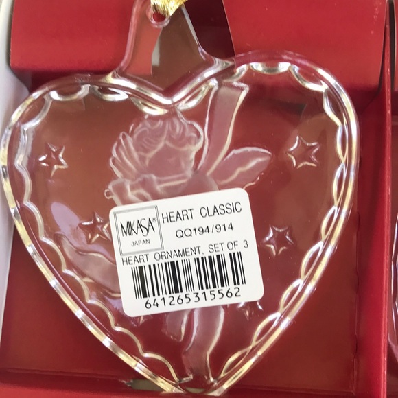 Mikasa Heart Classic 3 heart Christmas ornaments - Picture 5 of 10